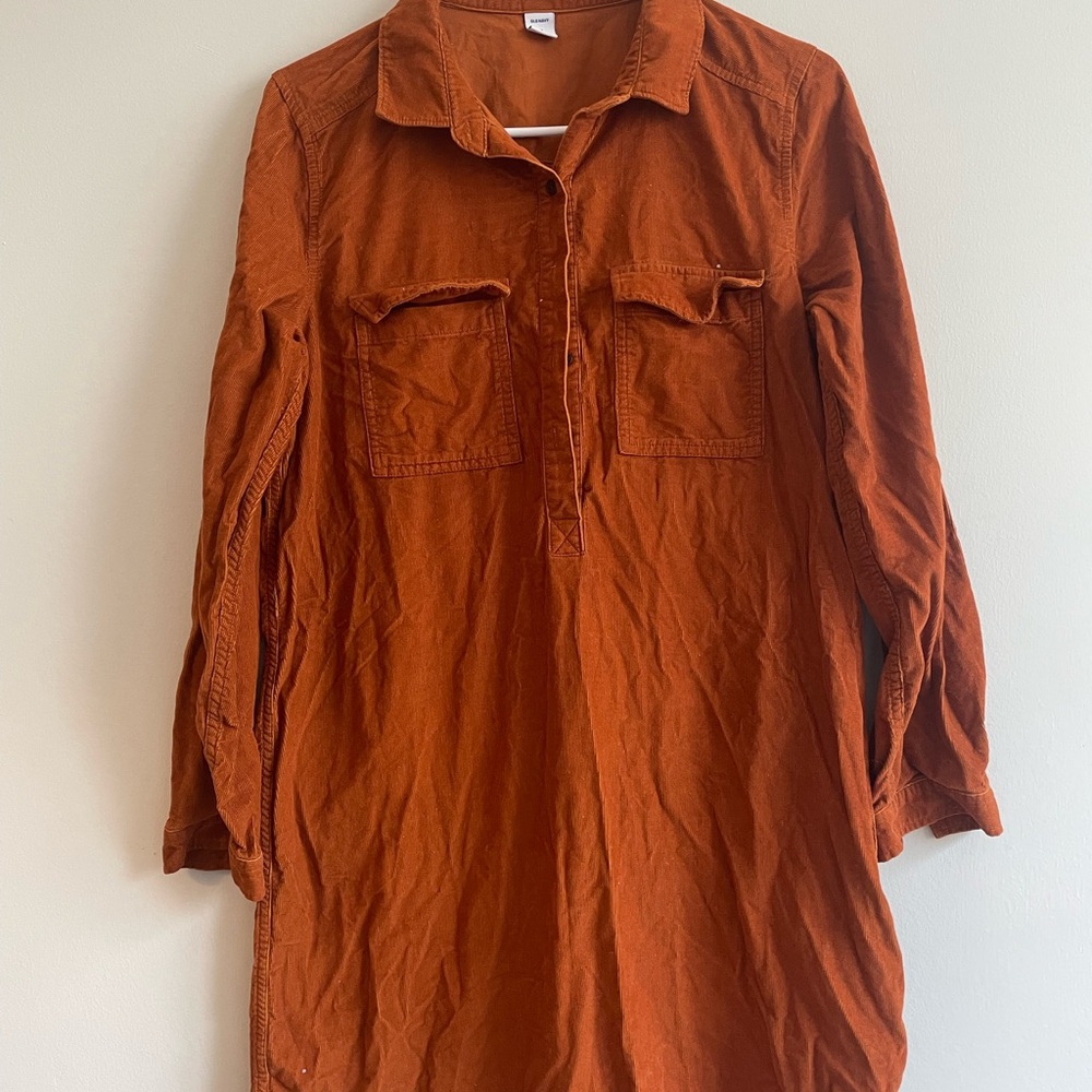 Old Navy Long Sleeve Dress in Rust Orange